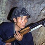 Vietcong soldier holding a rifle 1968