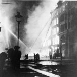 Fire crews working during the London blitz